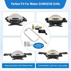 80477 Regulator with 69957 Burner Tube for Weber Q Grill Parts,For Weber Q100,Q1