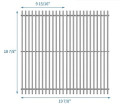2 Pk HD 18″ X 10″ SUS304 9MM Stainless Cooking Grill Grates Fits Weber & Others