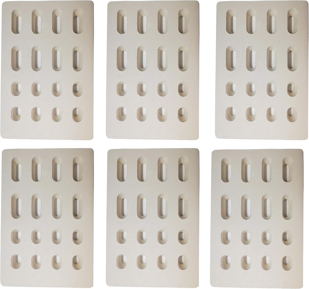 6-Pack Universal Replacement Heat Plate Flame Tamer, Ceramic Brick Flame Tamer,