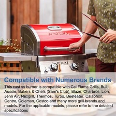 Criditpid 3 Pack Stainless Steel Heat Plates and Cast Stainless Steel Grill B…