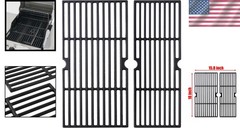 High Heat Retention Charbroil Grill Grates 2-Pc Set, Matte Cast Iron, 18.1×15.75