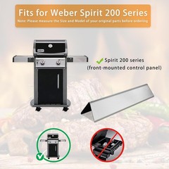 Stainless Steel Grill Heat Plates 3 Pack for Weber Spirit 200 Series E210 S210