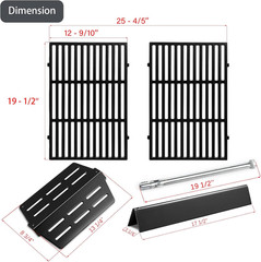 Genesis E-330 4 Burner 62752 7524 Grates 7620 7621 Flavorizer Bars 65505 Heat