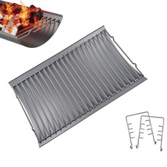 Adjustable Ash Pan 23″ to 34″ with 2PC Fire Grate Hanger for Chargriller 1224