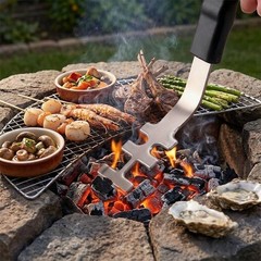 Grill Grate Lifter Tool 26 cm Stainless Steel Non Slip Handle for BBQ Use