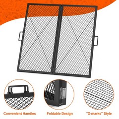only fire Foldable X-Marks Fire Pit Cooking Grate, Portable Campfire BBQ Gril…
