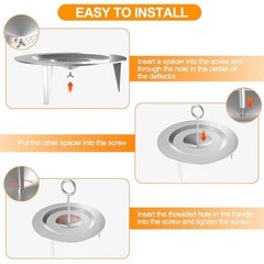 Stainless Steel Handle for Heat Deflector – Fire Pit Accessories, Compatible wit