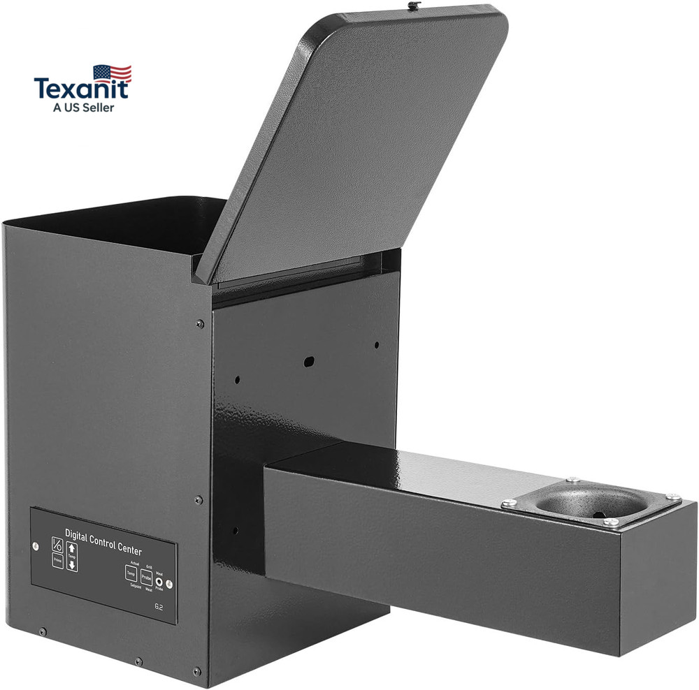 Pellet Grill Hopper Assembly, Pellet Smoker Hopper Assembly Kit with Digital Tem