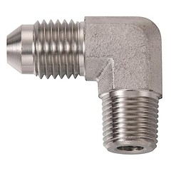 4AN Male Flare to 1/8 NPT Pipe Male Stainless Steel 4AN to 1/8 NPT 90 Degree