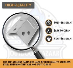Set of Three Stainless Steel Heat Plates for 3 Burner Walmart Expert Grill Model