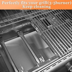 Grease Tray with Catch Pan Adjustable Universal Drip Pan for Dyna Glo, Nexgrill,