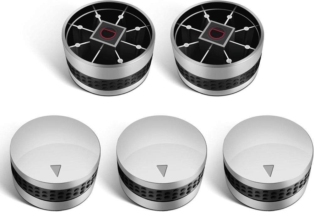 5 Pack Grill Control Knobs Replacement, Chrome Plated Plastic with Nonslip Gr…