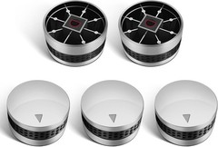 5 Pack Grill Control Knobs Replacement, Chrome Plated Plastic with Nonslip Gr…