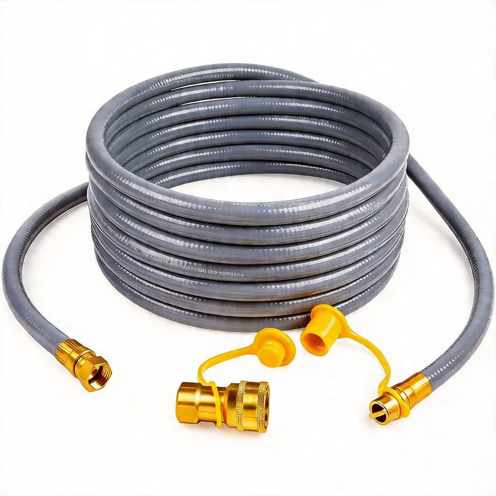 24FT BBQ Natural Gas Line 3/8″ ID Hose Quick Connect for Converted Grill