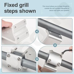 58182 Stow N’ Go Grill Rail Mount Bracket for Any Kuuma BBQ Grill, Can Silver