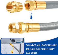 Manguera gas natural 6 pies 1/2 pulg conexion rapida kit conversion parrilla