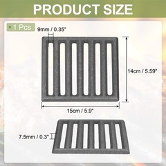 Cast Iron Fire Grate, 5.9″ Rectangle BBQ Grill Grate Replacement High Heat Ch…