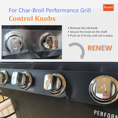 Chrome Control Knob Replacement for Char-Broil Performance Series Gas Grill (201