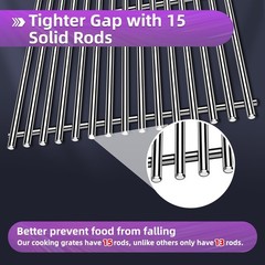 9MM Stainless Steel Grill Grates 17.5″ for Weber Spirit E-310 E315 E320 E330