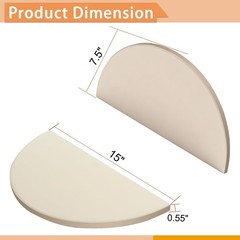 15 Inch Half Moon Ceramic Heat Deflector Plates Pizza Stone Grill Parts 2x