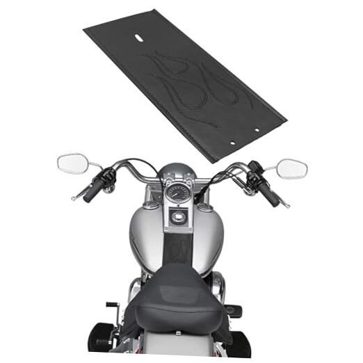 PU Leather Gas Tank Panel Bib for Harley Softail FLSTF 2000-2017, For Black