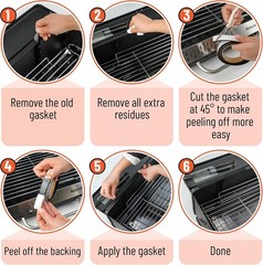 Grill Gasket, 3/4″x 1/8″, 2 Pack, 5 ft, Smoker Gasket Sealer High Temp, Easy …