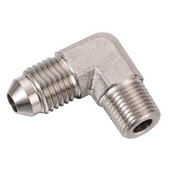 4AN Male Flare to 1/8 NPT Pipe Male Stainless Steel 4AN to 1/8 NPT 90 Degree