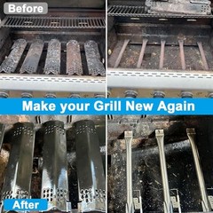 Set of 6 Grill Heat Plates and 6 Burner Tubes with Igniter Porcelain 6-PACK