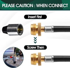 12Ft Propane Adapter Hose 1lb-20lb Converter For Buddy Heater Weber Q/Blackstone