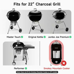 21.5 In. Hinged BBQ Cooking Replacement Grill Grate for Weber Charcoal Grills, O