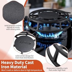 9.4″ Cast Iron Heat Diffuser for Gas Stove – Flame Tamer Simmer Plate, Even Heat