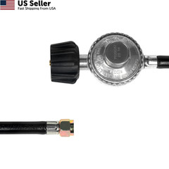 GrillAce 2-Feet propane Gas Grill Regulator and Hose, Replacement 2FT, Black
