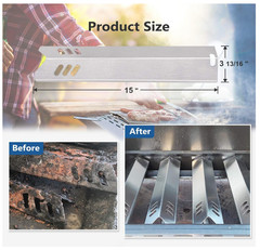 15″ Stainless Steel Grill Heat Plates for Dyna-Glo & Backyard BBQ Replacement