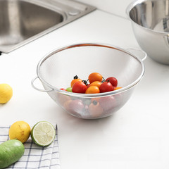 304 Stainless Steel Drainage Basket with Comfortable Side Handles for Food