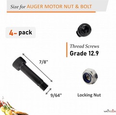Replacement Auger Motor Shaft Nut & Bolt for Traeger/Pit Boss/Camp Chef/Z Gri…