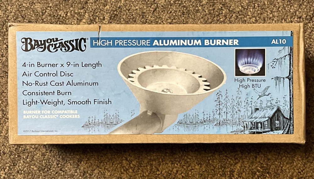 Bayou Classic AL10 High Pressure Aluminum Burner for LP Propane Gas Cookers. P12