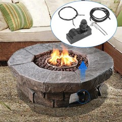 Fire Pit Ignitor Push Button Ignition Kit with 2 Outlets, Ground Wire for Fir…