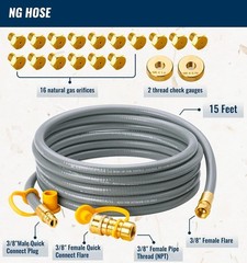 15FT Safe and Easy Natural Gas Conversion Kit for Blackstone 28” & 36” Griddles