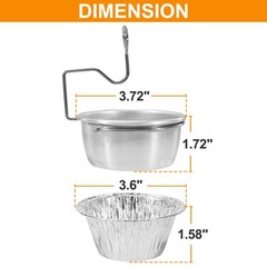 Grill Grease Cup with Clip for Char-broil/ Kenmore Silver-For CB/Kenmore