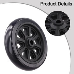 2 Black 6 Inch For BBQ Grill Wheels Replacement for Outdoor Grill Trolley Use