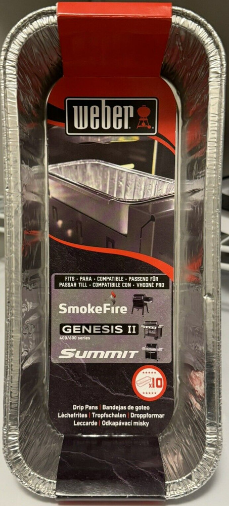 10 Weber Drip Pans for Genesis II 400/600 Series / Summit / SmokeFire – 6498 USA