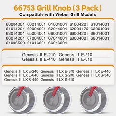 Gas Grill Burner Control Knobs (3 Pack) – Replacement Kit for Genesis II LX Mode