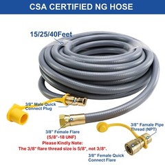3/8″ Natural Gas Hose 40ft LP Gas Propane Hose w/Quick Connect Fitting for Grill