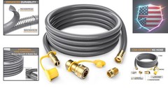 24FT 1/2 inch Natural Gas Hose with Quick Connect Fittings, Natural Gas Conve…