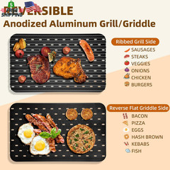 BAC772 18.25”X11.5” Sear Grate Grill Accessory, Reversible Grill Grate Compati