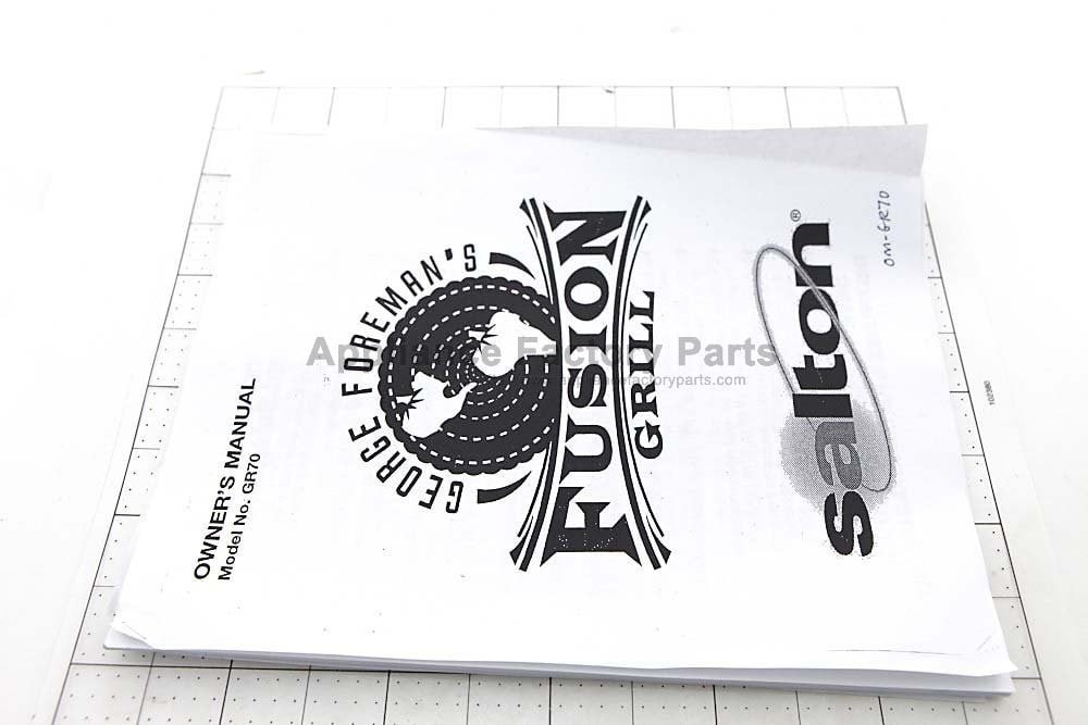 Grill Part # OM-GR70 – Owners Manual