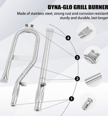 Dyna-Glo DGH450CRP Grill Parts Heat Tent Plates Burner Tubes 4 Burner Kit