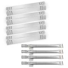 4-Burner Grill Replacement Kit | Heat Plates & 304 Stainless Steel Burners, 4-Pa