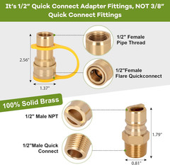 1/2 Inch Natural Gas Quick Connect Fittings for Gas Grill Heater Generator