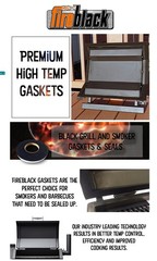 High Temp BBQ Smoker Gasket Self-Stick 15ft, 1/2″ x 1/8″, Heat Resistant Seal